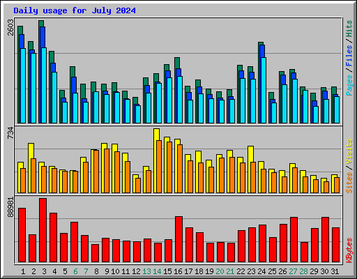 Daily usage for July 2024