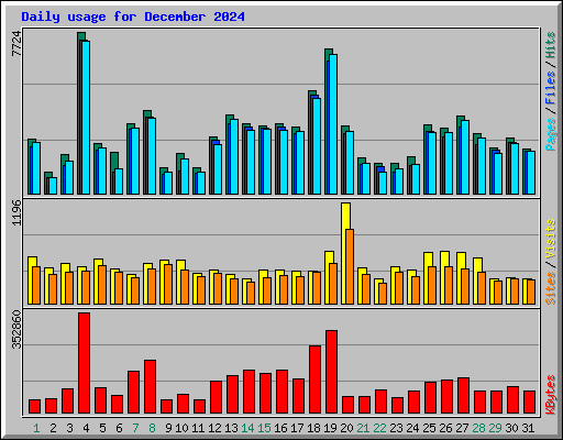 Daily usage for December 2024