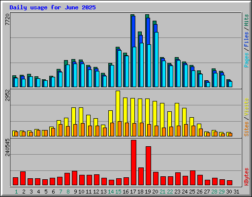 Daily usage for June 2025