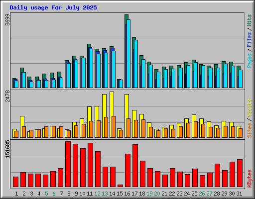 Daily usage for July 2025