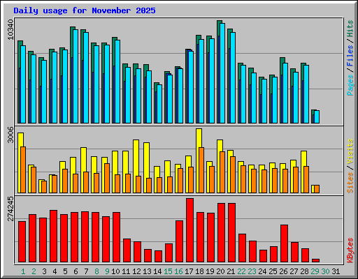 Daily usage for November 2025