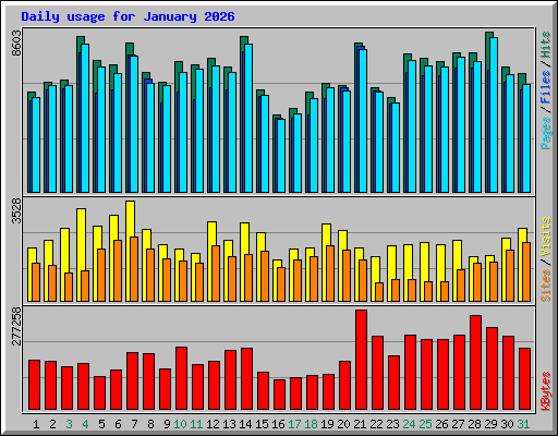 Daily usage for January 2026