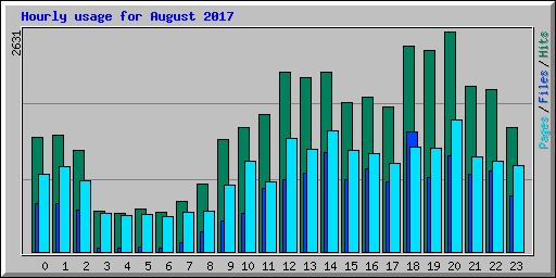 Hourly usage for August 2017