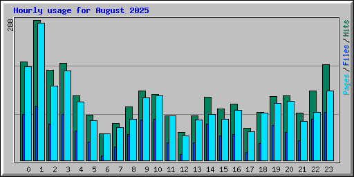 Hourly usage for August 2025