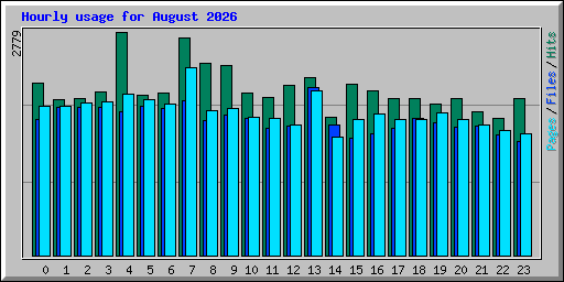 Hourly usage for August 2026